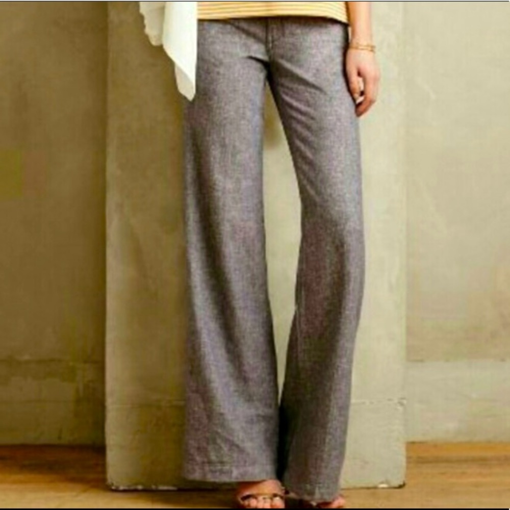 Pilcro and the Letterpress Gray Linen Pants